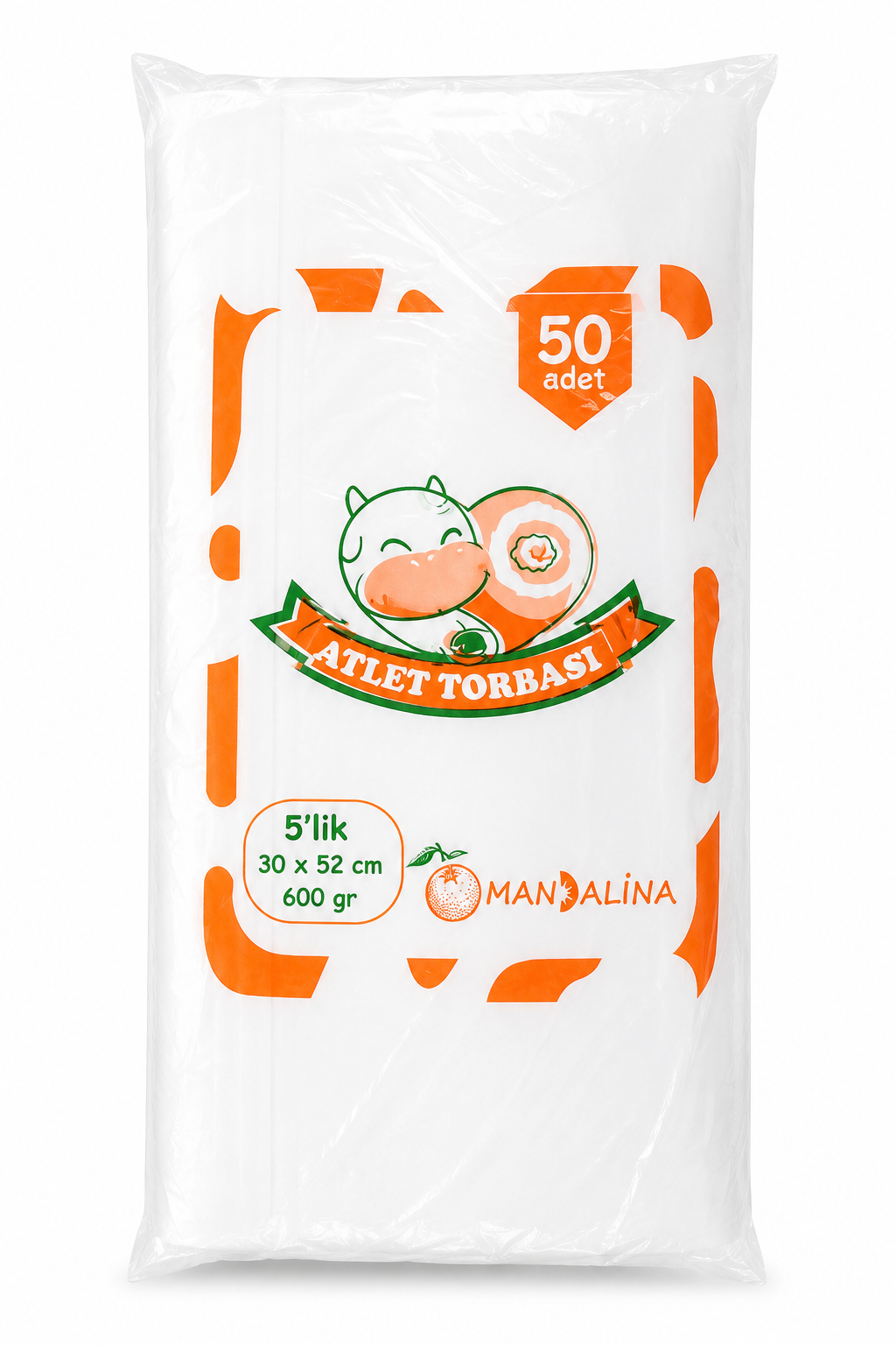 Mandalina 5'lik Atlet Torbası 30x52 cm 600 Gr 50 Adet
